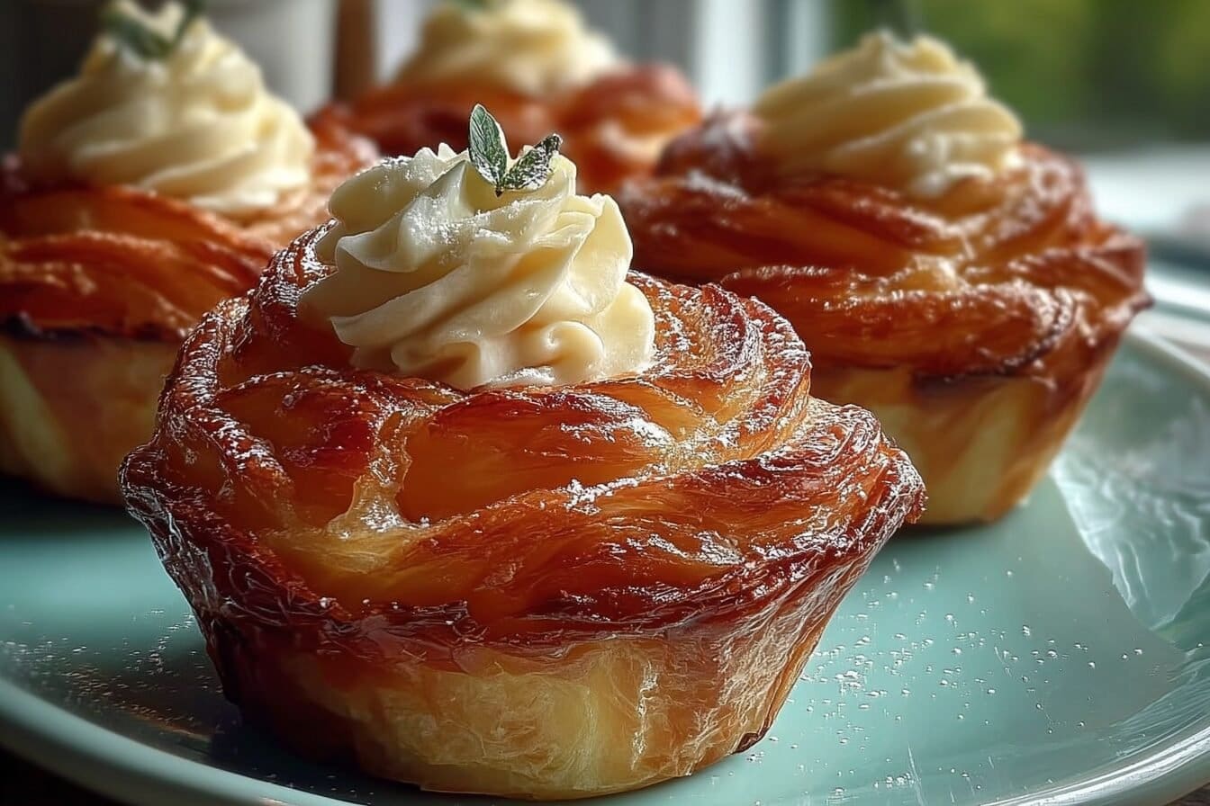 Peach Pie Cruffins Recipe Combining Flaky Pastry And Sweet Filling 6 Peach Pie Cruffins